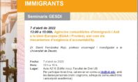 Seminari «Agències comunitàries d’Immigració i Asil a la Unió Europea (EUAA i Frontex), així com els mecanismos d’exigència d’accountability» (GESDI-UB)