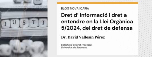 Dret d’ informació i dret a entendre en la Llei Orgànica 5/2024, del dret de defensa